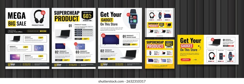 Product Catalog Flyer bundle. social media post, Black Friday flyer and social media design bundle template