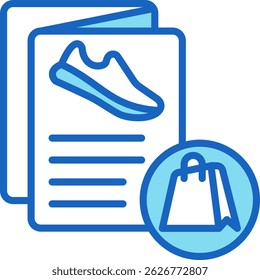 Ilustração de Vetor Azul do Ícone do Catálogo de Produtos