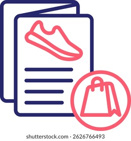 Ilustração do vetor de cores do ícone do catálogo de produtos