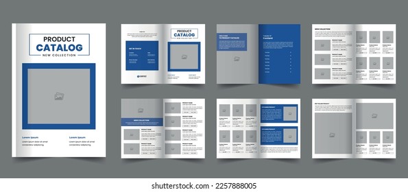 Product catalog template and catalogue layout design or business brochure