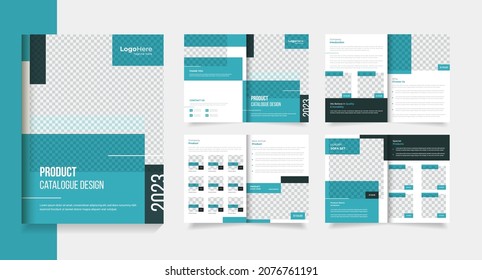 Product Catalogue Brochure Design Template Design, Green Minimal Shapes Vector