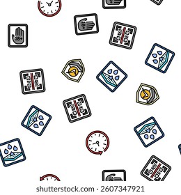 product caution label warning vector seamless pattern thin line illustration