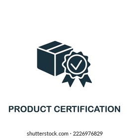 Product Certification icon. Monochrome simple Product Management icon for templates, web design and infographics