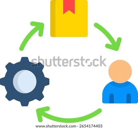 Product Chain Icon Flat Vector Illustration