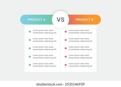 Product comparison infographic template design