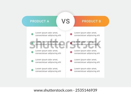 Product comparison infographic template design