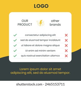 Diseño de redes sociales de Vector comparativo de Productos
