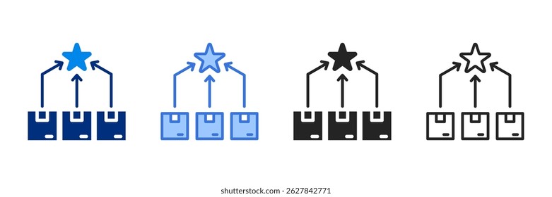 Conjunto de iconos de competidor de Producto Ilustración vectorial de estilo múltiple