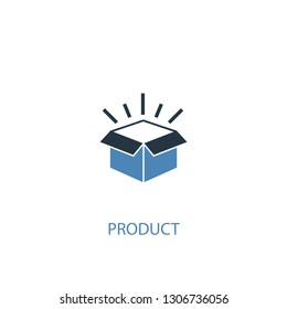 product concept 2 colored icon. Simple blue element illustration. product concept symbol design. Can be used for web and mobile UI/UX