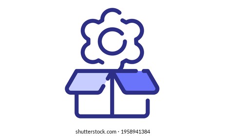 product configuration development single isolated icon with dash or dashed line style