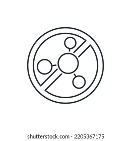 The product contains no synthetics. Vector linear icon isolated on white background.