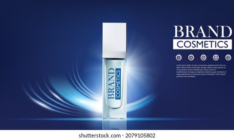 Product cosmetic with light and abstract background . Mockup of realistic 3d cosmetics products . Realistic vector illustration .