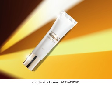 Product cosmetics beauty product or skincare on Golden luxury elegant beauty premium abstract background.vector illustration for design.