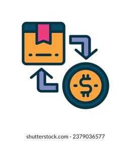 product cost filled color icon. vector icon for your website, mobile, presentation, and logo design.