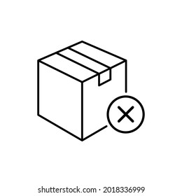 Riesgo de producto. Icono de cuadro. Diseño lineal. Icono de línea.