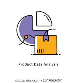 Product Data Analysis Vector Filled Outline icons style illustration. EPS 10 File
