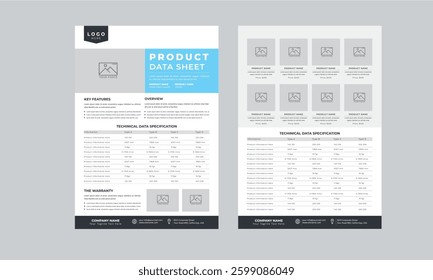 Product Data Sheet, Technical Data Sheet layout 2 style template design	
