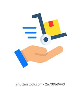Ilustração plana do vetor do ícone de entrega do produto