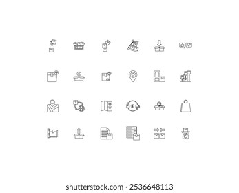 Product Delivery icon set, design, vector illustration
