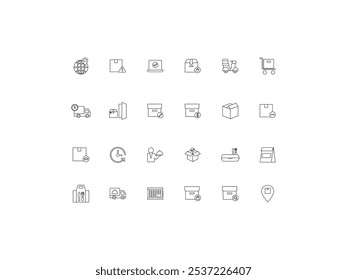 Product Delivery icon set, design, vector illustration