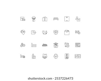 Product Delivery icon set, design, vector illustration