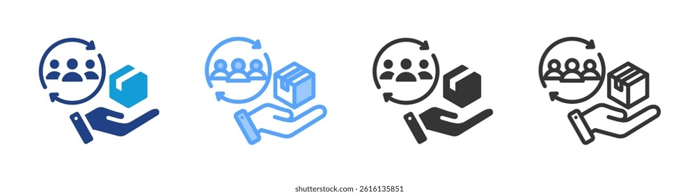 Product Delivery icon set multiple style collection