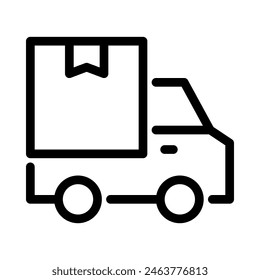 Product delivery icon vector in outline style for currier, delivery, shipment, and production