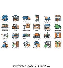 Product Delivery Vector Icon Set