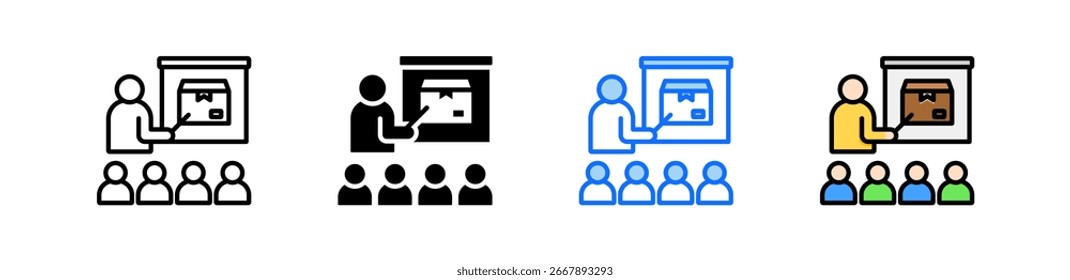Conjunto de iconos de demostración de Producto Colección de estilo múltiple