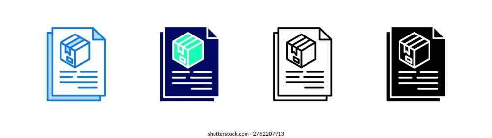 Product Description Multiple Style Icon Set Vector
