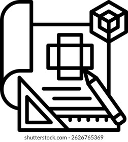 Ilustración vectorial de línea de icono de diseño de Producto