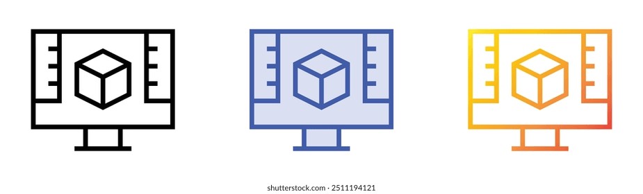 product design icon. Linear, Blue Fill and Gradient Style Design Isolated On White Background