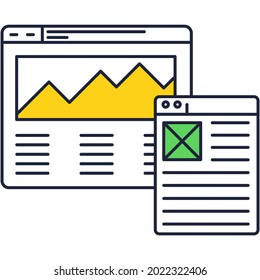 Product design icon new package branding vector. Digital app for business or market creative idea development pictogram