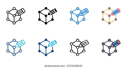 Conjunto de iconos de diseño de Producto colección de estilo múltiple. Trazo editable 
