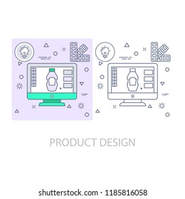 product design Modern flat color line vector icon