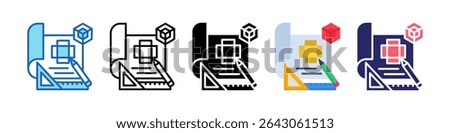 Product Design Multiple Style Icon Set Collection.