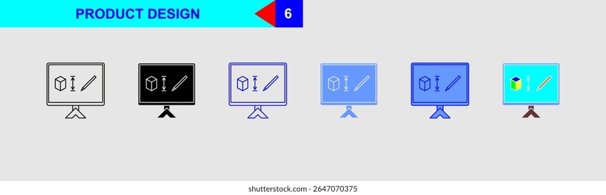 Product Design Process Production Icon Set