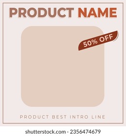 product design in square with 50% off label. elegant graphic design for product branding can be used as social media template banners, website Product catalogs, and printing posters. fully editable
