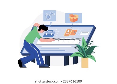 Product Designer Illustration concept on white background