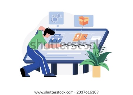 Product Designer Illustration concept on white background