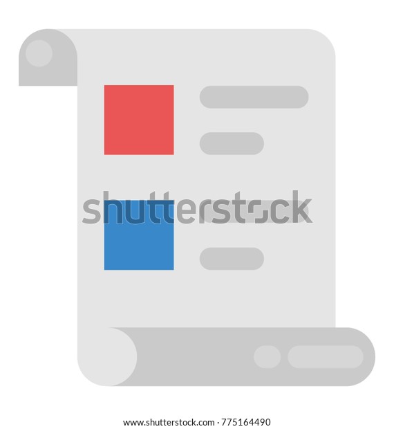 Product Detail List Flat Icon Stock Vector Royalty Free