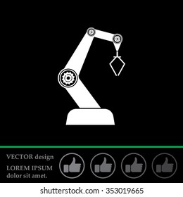 Product development concept icon, robot icon, industry robot icon, robotic arm, rescue robot.