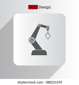 Product development concept icon. robot icon. industry robot icon, robotic arm, rescue robot.