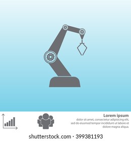 Product development concept icon. robot icon. industry robot icon, robotic arm, rescue robot.