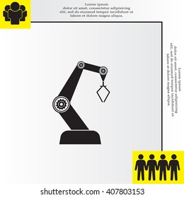 Product development concept icon. robot icon. industry robot icon, robotic arm, rescue robot.