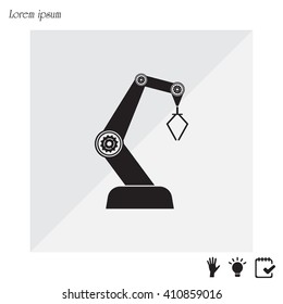 Product development concept icon. robot icon. industry robot icon, robotic arm, rescue robot.