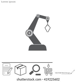 Product development concept icon. robot icon. industry robot icon, robotic arm, rescue robot.