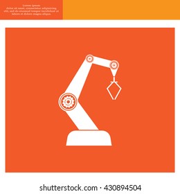 Product development concept icon. robot icon. industry robot icon, robotic arm, rescue robot.