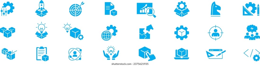 Iconos de línea modificables de desarrollo de productos Vector