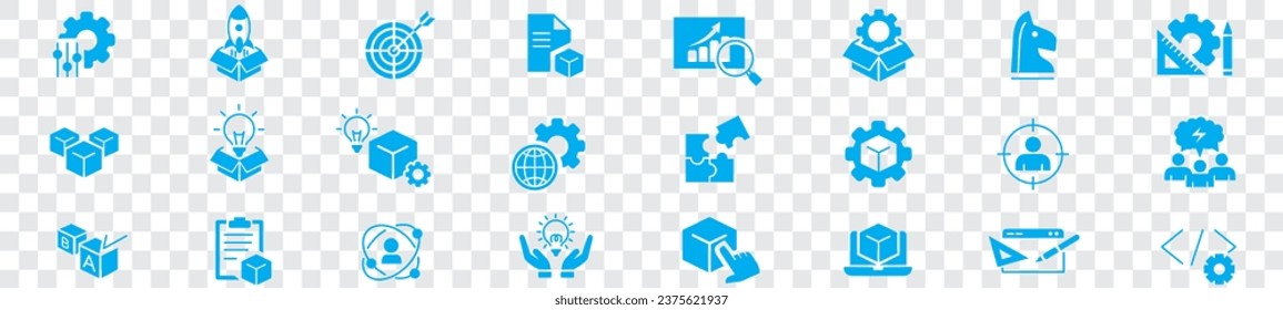 Iconos de línea modificables de desarrollo de productos Vector